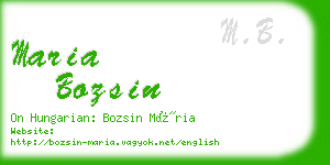 maria bozsin business card